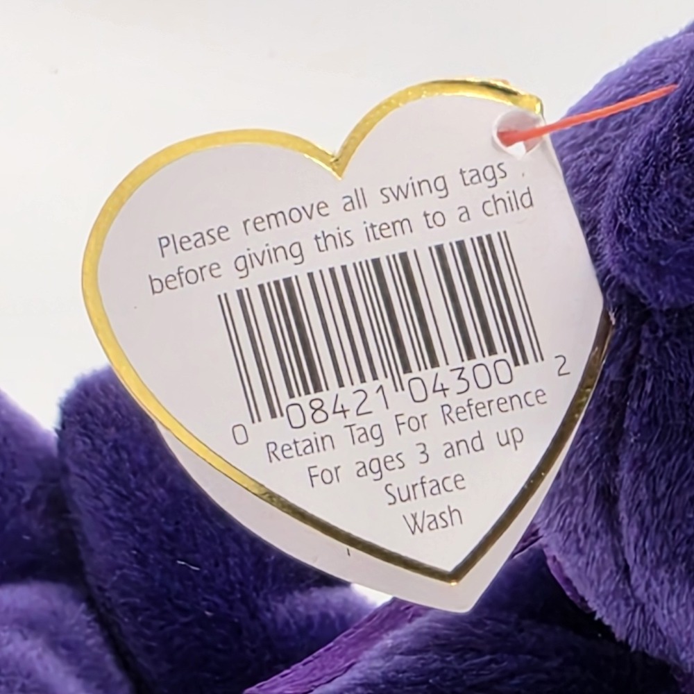 Ty Beanie Baby Princess Diana Bear 1997 Retired Purple Teddy Bear PE Pellets - Picture 12 of 15